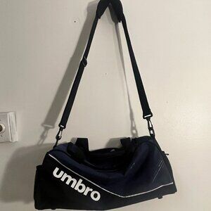 Navy Blue and Black Umbro Crossbody Duffel Bag